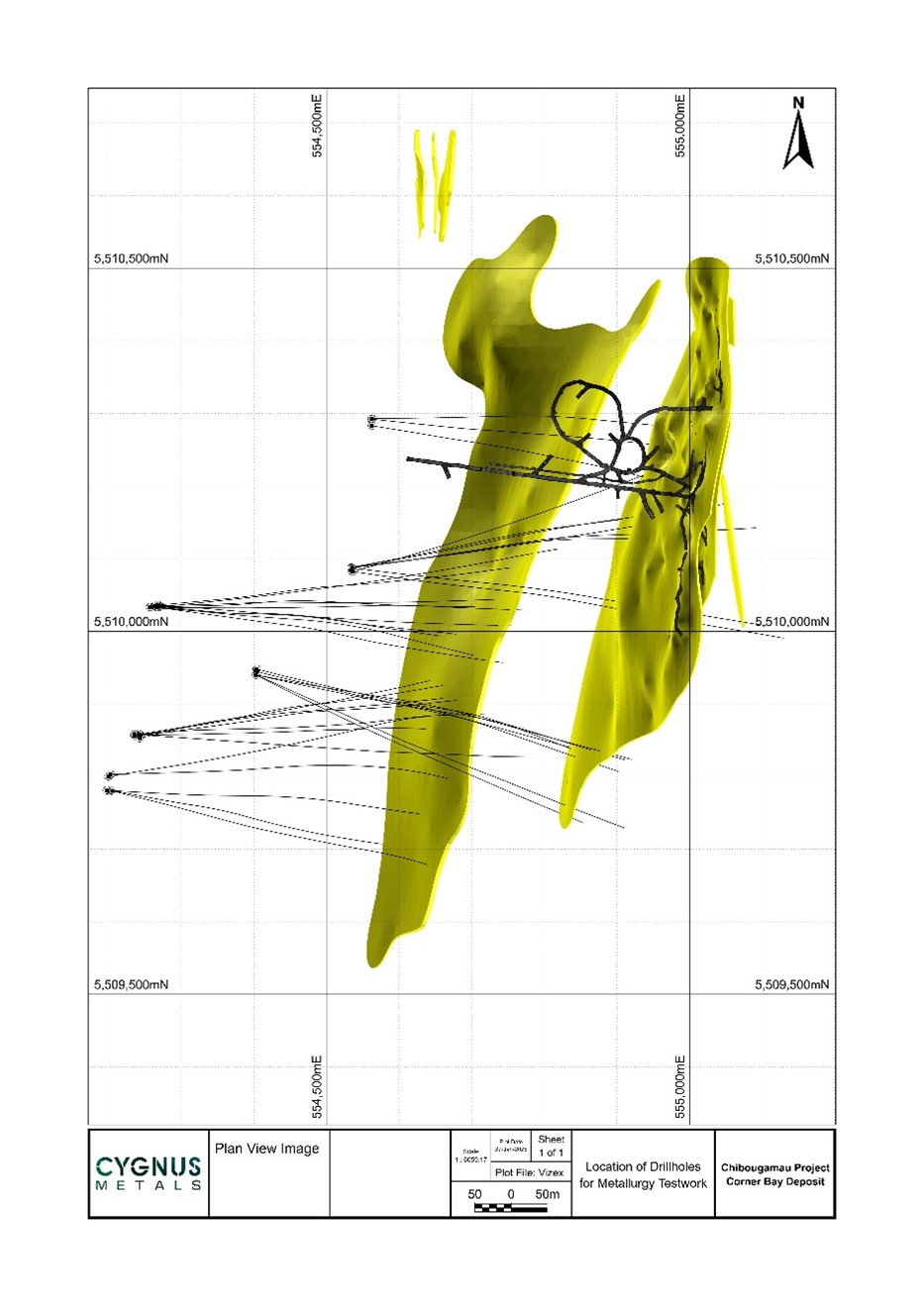 Fig. 1 Corner Bay Drillhole Location for the Composite Sample